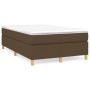 Cama box spring con colchón tela marrón oscuro 120x200 cm de vidaXL, Camas y somieres - Ref: Foro24-3144509, Precio: 335,69 €...