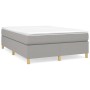 Cama box spring con colchón tela gris claro 140x200 cm de vidaXL, Camas y somieres - Ref: Foro24-3144522, Precio: 397,26 €, D...
