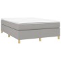 Cama box spring con colchón tela gris claro 140x200 cm de vidaXL, Camas y somieres - Ref: Foro24-3144522, Precio: 397,26 €, D...