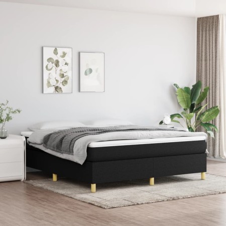 Cama box spring con colchón tela negro 160x200 cm de vidaXL, Camas y somieres - Ref: Foro24-3144532, Precio: 505,15 €, Descue...