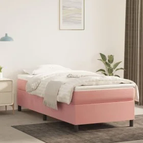 Boxspringbett mit rosa Samtmatratze 100x200 cm von vidaXL, Betten und Lattenroste - Ref: Foro24-3144668, Preis: 265,56 €, Rab...