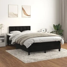 Boxspringbett mit schwarzer Samtmatratze 120x200 cm von vidaXL, Betten und Lattenroste - Ref: Foro24-3141535, Preis: 363,61 €...