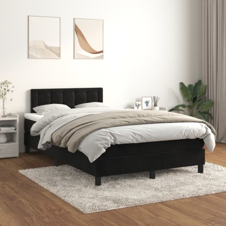 Cama box spring con colchón terciopelo negro 120x200 cm de vidaXL, Camas y somieres - Ref: Foro24-3141535, Precio: 370,25 €, ...