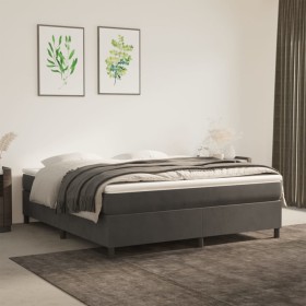 Cama box spring con colchón terciopelo gris oscuro 160x200 cm de vidaXL, Camas y somieres - Ref: Foro24-3144688, Precio: 421,...