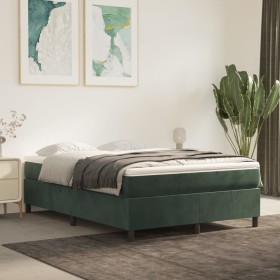 Cama box spring con colchón terciopelo verde oscuro 140x190 cm de vidaXL, Camas y somieres - Ref: Foro24-3144678, Precio: 416...