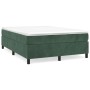 Cama box spring con colchón terciopelo verde oscuro 140x190 cm de vidaXL, Camas y somieres - Ref: Foro24-3144678, Precio: 416...
