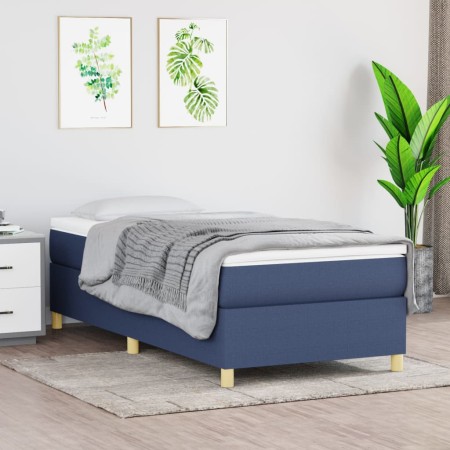 Cama box spring con colchón tela azul 100x200 cm de vidaXL, Camas y somieres - Ref: Foro24-3144504, Precio: 292,48 €, Descuen...