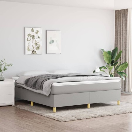 Cama box spring con colchón tela gris claro 180x200 cm de vidaXL, Camas y somieres - Ref: Foro24-3144538, Precio: 520,48 €, D...