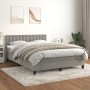 Cama box spring con colchón terciopelo gris claro 140x200 cm de vidaXL, Camas y somieres - Ref: Foro24-3141545, Precio: 457,8...