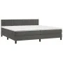 Box spring bed with dark gray velvet mattress 200x200 cm by vidaXL, Beds and slatted bases - Ref: Foro24-3141444, Price: 540,...