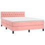 Cama box spring con colchón terciopelo rosa 140x190 cm de vidaXL, Camas y somieres - Ref: Foro24-3141484, Precio: 476,05 €, D...