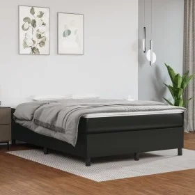 Boxspringbett mit schwarzer Kunstledermatratze 140x200cm von vidaXL, Betten und Lattenroste - Ref: Foro24-3144608, Preis: 400...