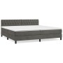 Cama box spring con colchón terciopelo gris oscuro 200x200 cm de vidaXL, Camas y somieres - Ref: Foro24-3141504, Precio: 566,...