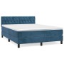 Cama box spring con colchón terciopelo azul oscuro 140x200 cm de vidaXL, Camas y somieres - Ref: Foro24-3141489, Precio: 453,...