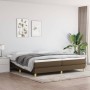 Cama box spring con colchón tela marrón oscuro 200x200 cm de vidaXL, Camas y somieres - Ref: Foro24-3144202, Precio: 546,84 €...