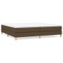 Cama box spring con colchón tela marrón oscuro 200x200 cm de vidaXL, Camas y somieres - Ref: Foro24-3144202, Precio: 546,84 €...