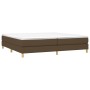 Cama box spring con colchón tela marrón oscuro 200x200 cm de vidaXL, Camas y somieres - Ref: Foro24-3144202, Precio: 546,84 €...