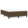 Cama box spring con colchón tela marrón oscuro 160x200 cm de vidaXL, Camas y somieres - Ref: Foro24-3144088, Precio: 450,06 €...