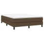 Cama box spring con colchón tela marrón oscuro 160x200 cm de vidaXL, Camas y somieres - Ref: Foro24-3144088, Precio: 450,06 €...