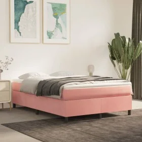 Boxspringbett mit rosa Samtmatratze 140x190 cm von vidaXL, Betten und Lattenroste - Ref: Foro24-3144680, Preis: 397,69 €, Rab...