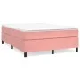 Box spring bed with pink velvet mattress 140x190 cm by vidaXL, Beds and slatted bases - Ref: Foro24-3144680, Price: 397,69 €,...