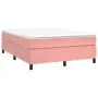 Box spring bed with pink velvet mattress 140x190 cm by vidaXL, Beds and slatted bases - Ref: Foro24-3144680, Price: 397,69 €,...