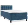 Cama box spring con colchón terciopelo azul oscuro 90x190 cm de vidaXL, Camas y somieres - Ref: Foro24-3141519, Precio: 295,1...