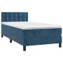 Cama box spring con colchón terciopelo azul oscuro 90x190 cm de vidaXL, Camas y somieres - Ref: Foro24-3141519, Precio: 295,1...