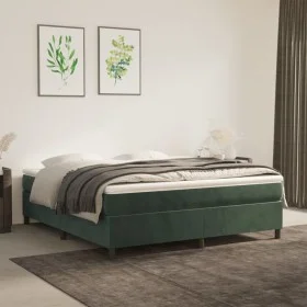 Cama box spring con colchón terciopelo verde oscuro 160x200 cm de vidaXL, Camas y somieres - Ref: Foro24-3144690, Precio: 466...