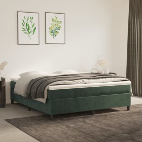 Cama box spring con colchón terciopelo verde oscuro 160x200 cm de vidaXL, Camas y somieres - Ref: Foro24-3144690, Precio: 479...