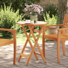 Mesa de jardín plegable madera maciza de acacia Ø60x75 cm en Mesas de jardín | Comprar online en Foru.es