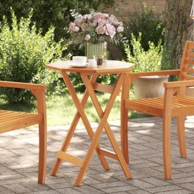 Mesa de jardín plegable madera maciza de acacia Ø60x75 cm en Mesas de jardín | Comprar online en Foru.es