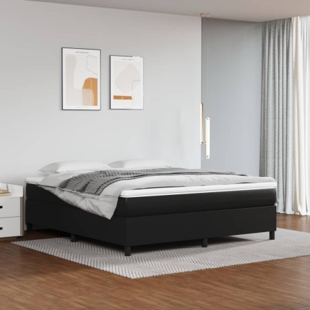 Cama box spring con colchón cuero sintético negro 180x200 cm de vidaXL, Camas y somieres - Ref: Foro24-3144620, Precio: 538,5...