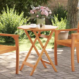 Mesa de jardín plegable madera maciza de acacia Ø70x75 cm en Mesas de jardín | Comprar online en Foru.es