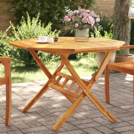 Mesa de jardín plegable madera maciza de acacia Ø110x75 cm en Mesas de jardín | Comprar online en Foru.es