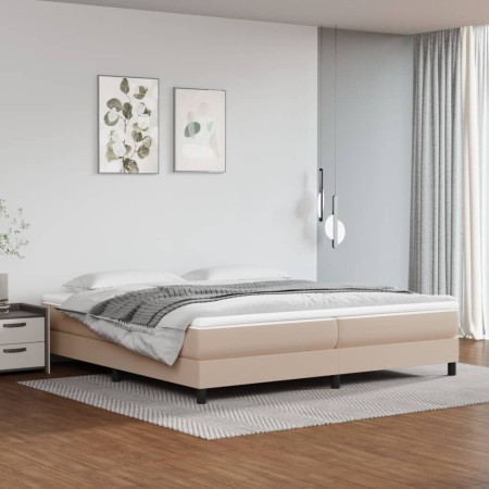 Cama box spring con colchón cuero sintético capuchino 200x200cm de vidaXL, Camas y somieres - Ref: Foro24-3144284, Precio: 51...