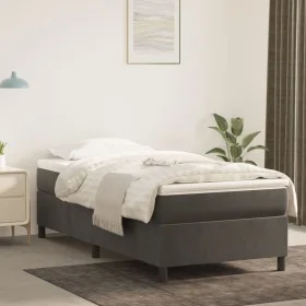 Box spring bed with dark gray velvet mattress 90x190 cm by vidaXL, Beds and slatted bases - Ref: Foro24-3144652, Price: 263,8...