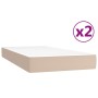 Cama box spring con colchón cuero sintético capuchino 200x200cm de vidaXL, Camas y somieres - Ref: Foro24-3144284, Precio: 51...