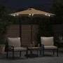 Sombrilla jardín con luces LED poste acero taupe 225x225x212cm en Sombrillas | Comprar online en Foru.es