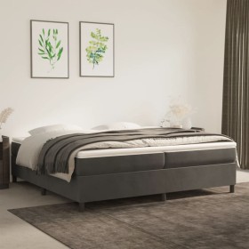 Cama box spring con colchón terciopelo gris oscuro 200x200 cm de vidaXL, Camas y somieres - Ref: Foro24-3144700, Precio: 507,...
