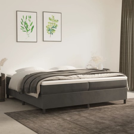 Cama box spring con colchón terciopelo gris oscuro 200x200 cm de vidaXL, Camas y somieres - Ref: Foro24-3144700, Precio: 507,...