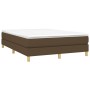 Cama box spring con colchón tela marrón oscuro 140x190 cm de vidaXL, Camas y somieres - Ref: Foro24-3144170, Precio: 388,02 €...