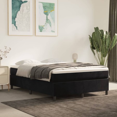 Cama box spring con colchón terciopelo negro 140x190 cm de vidaXL, Camas y somieres - Ref: Foro24-3144677, Precio: 372,22 €, ...