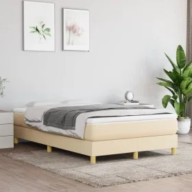 Cama box spring con colchón tela color crema 120x200 cm de vidaXL, Camas y somieres - Ref: Foro24-3144164, Precio: 348,21 €, ...