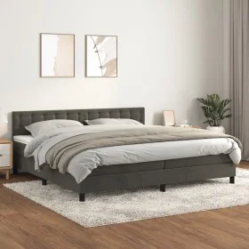 Cama box spring con colchón terciopelo gris oscuro 200x200 cm de vidaXL, Camas y somieres - Ref: Foro24-3141564, Precio: 533,...