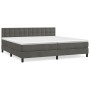Cama box spring con colchón terciopelo gris oscuro 200x200 cm de vidaXL, Camas y somieres - Ref: Foro24-3141564, Precio: 543,...