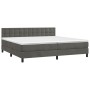 Cama box spring con colchón terciopelo gris oscuro 200x200 cm de vidaXL, Camas y somieres - Ref: Foro24-3141564, Precio: 543,...