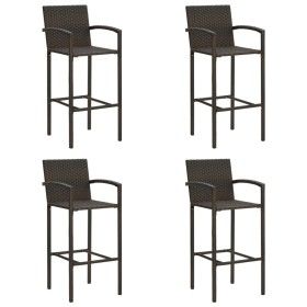 Taburetes de cocina 4 unidades ratán sintético marrón de vidaXL, Sillas de jardín - Ref: Foro24-313454, Precio: 175,50 €, Des...