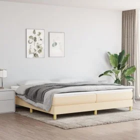 Cama box spring con colchón tela color crema 200x200 cm de vidaXL, Camas y somieres - Ref: Foro24-3144204, Precio: 485,62 €, ...