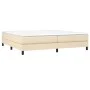 Box spring bed with cream fabric mattress 200x200 cm by vidaXL, Beds and slatted bases - Ref: Foro24-3144106, Price: 492,41 €...